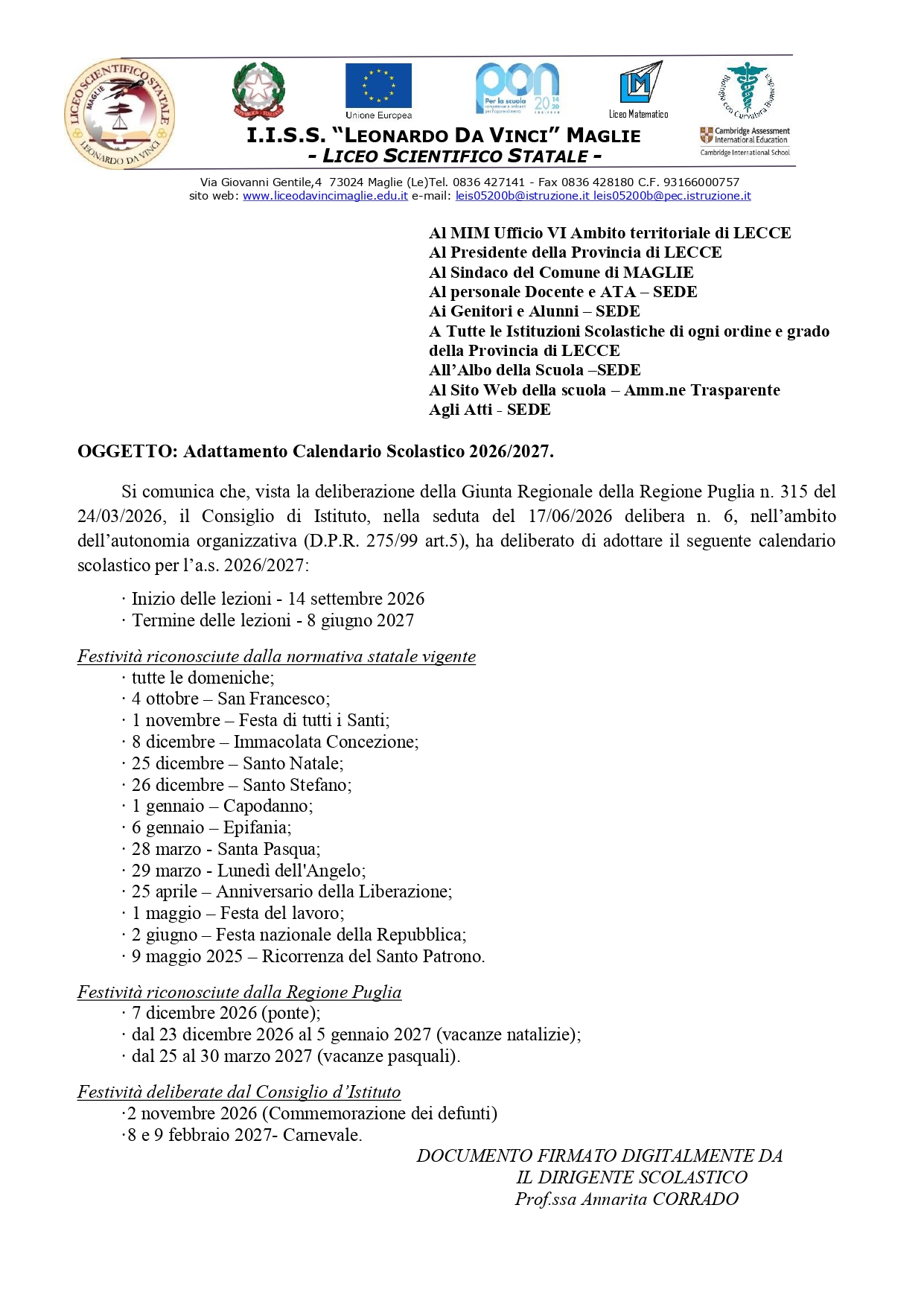 FIRMATO Adattamento Calendario Scolastico 2026 2027 page 0001